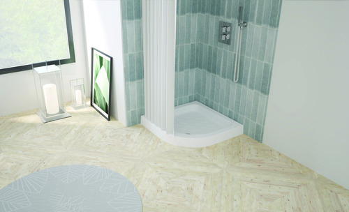 Receveur de douche CERA grès quart de cercle 75x75x9cm